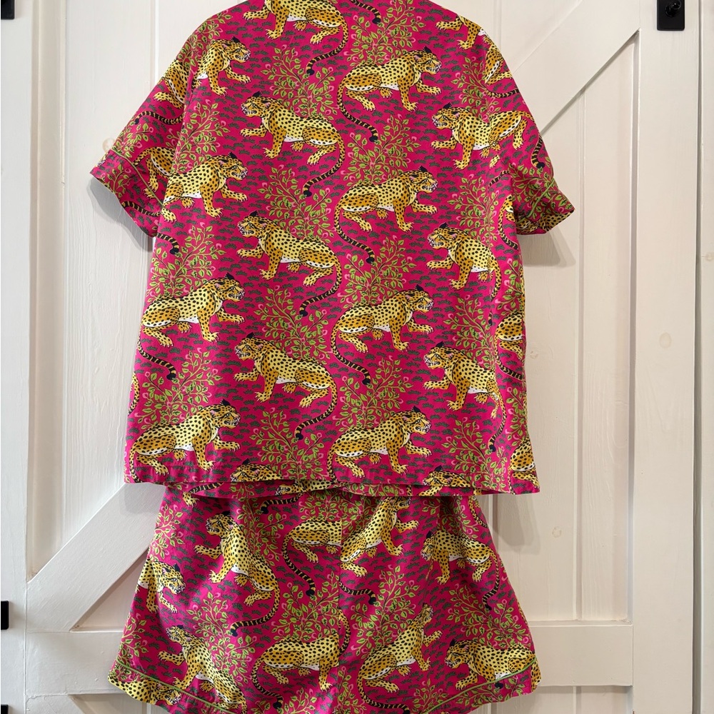 Printfresh Bagheera Leopard Print Pajama Set Pink and Yellow Organic Cotton XL - Picture 4 of 12